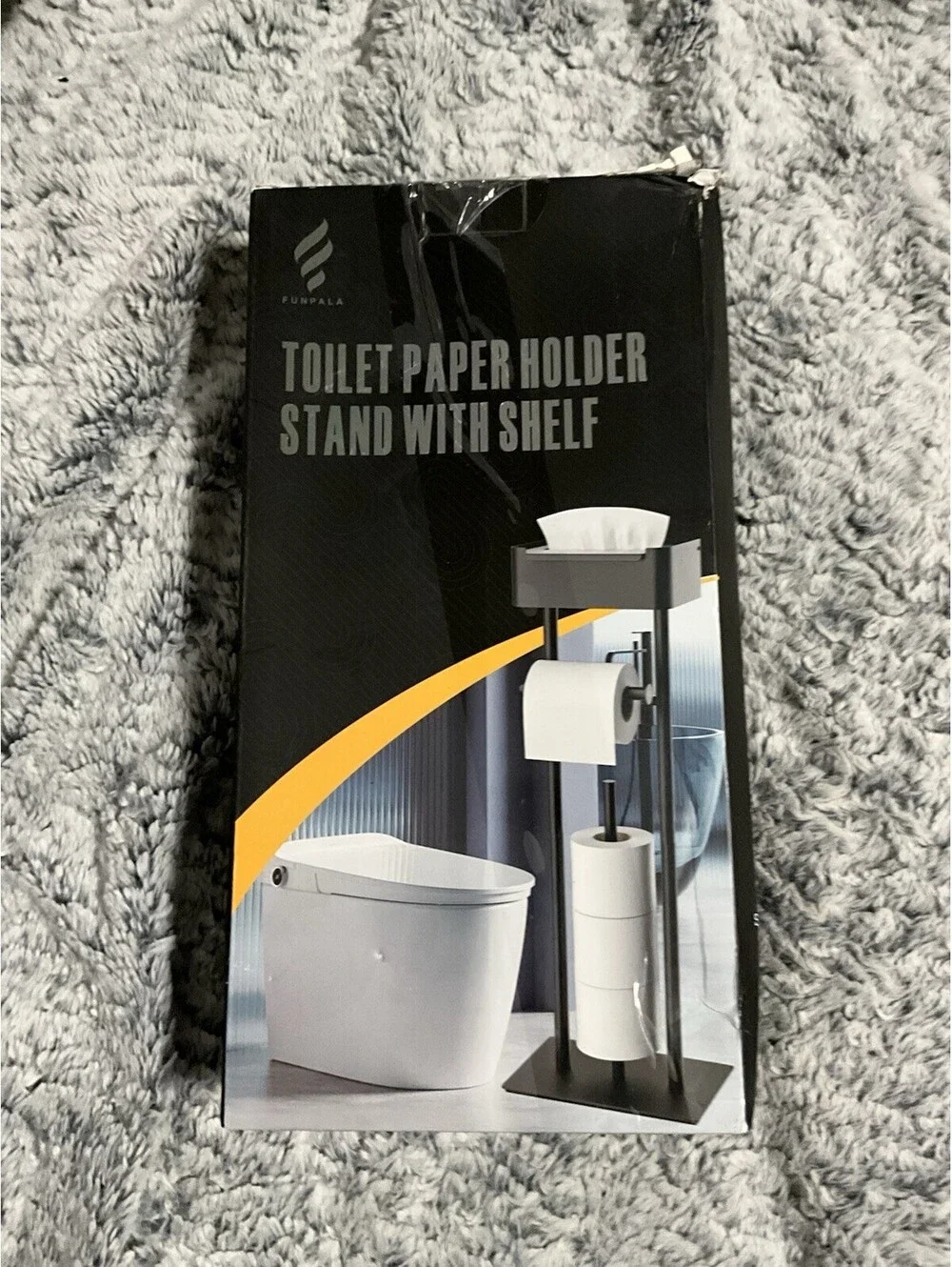 Stainless Steel TP Stand with Top Storage Shelf, Free Standing Heavy Duty